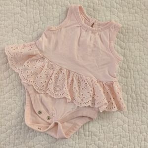 **3for$15 Pink bodysuit with ruffle skirt